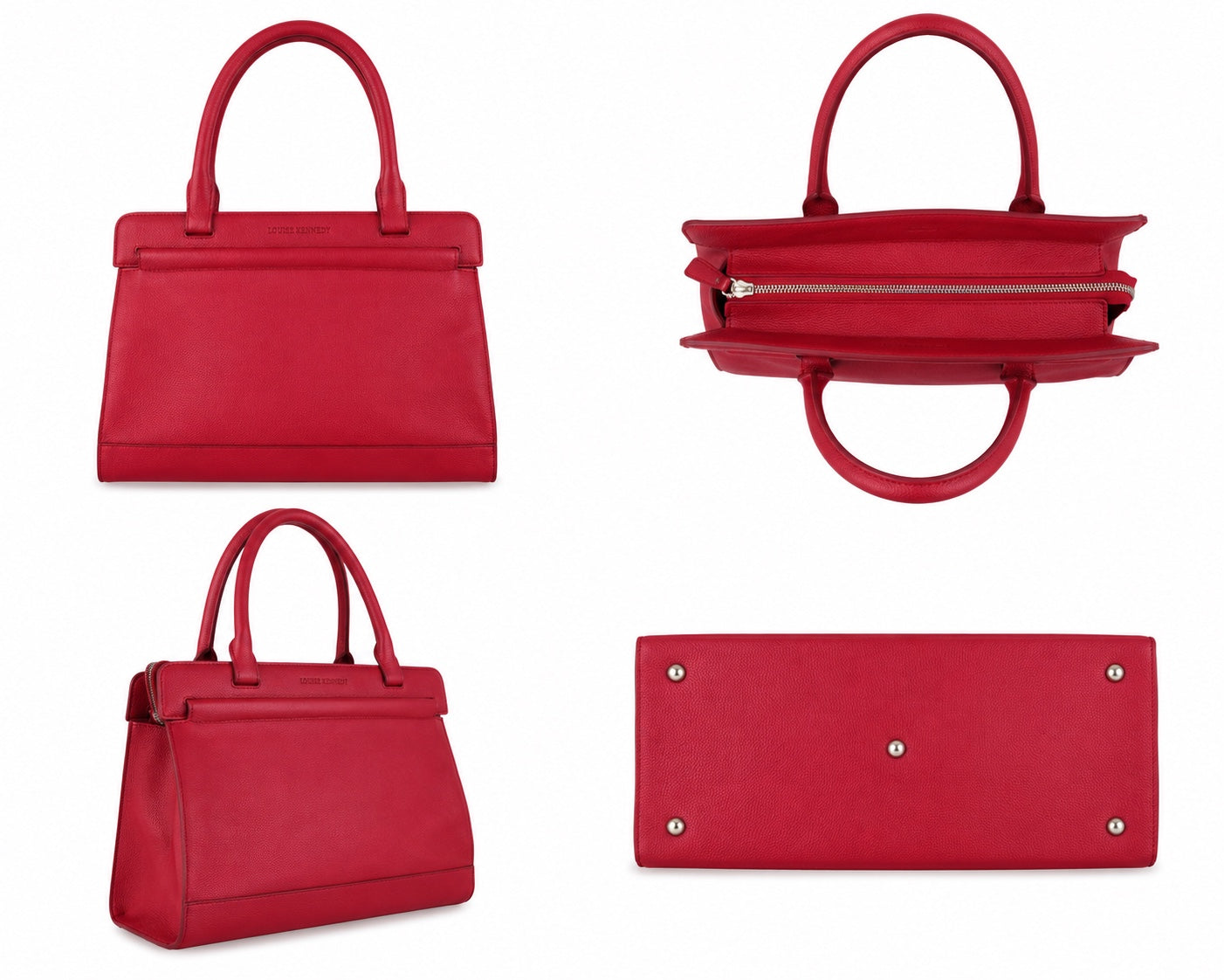 Louise Kennedy Red Leather Tote Bag